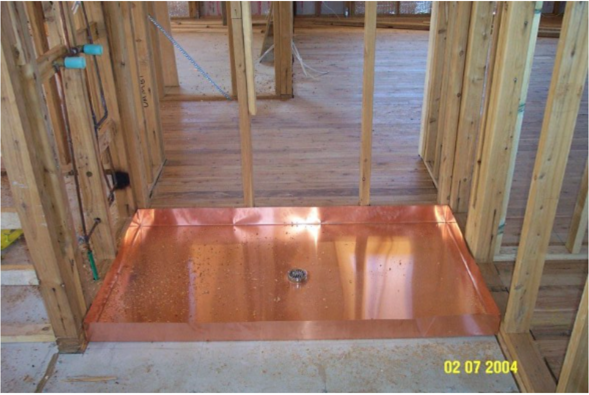 Copper shower trays can be installed for a lasting solution